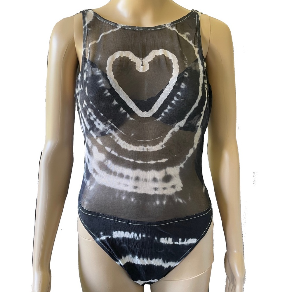 Black and White Tie-Dye Bodysuit
